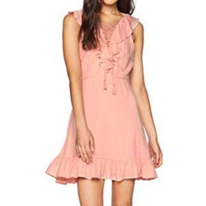 Jack by BB Dakota Peach Helen Dobby Ruffled Dress